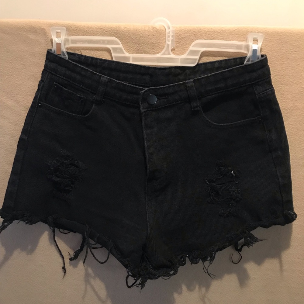 Black Denim Shorts